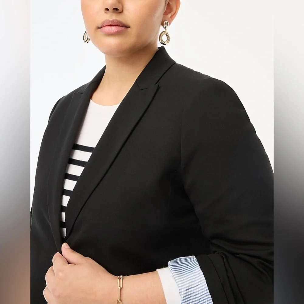 J. Crew Factory Cotton-blend two-button blazer in Black - Picture 5 of 12